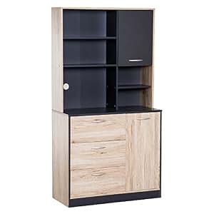 Amazon.com - HOMCOM 67" Wood Free Standing Kitchen Pantry ...