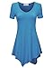 CTC Womens Round Neck 3/4 Sleeve / Short Sleeve High Low Tunic Top - Made in USA