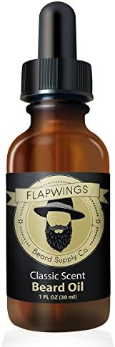 FLAPWINGS Classic Beard Oil Leave-In Conditioner, Softener and Moisturizer for Men - 100% Natural Beard Mustache and Goatee Growth Oil - Best Beard Care Kit Grooming Product for Tame Beard