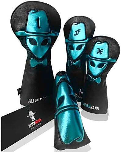 ゴルフクラブヘッドカバー Aliennana公式 ゴルフウッドカバー ドライバーカバー フェアウェイウッド カバーセットユーティリティカバー 高級刺繍シンプル オシャレ レザー製 機能美 ファッション感 レディース 紳士用