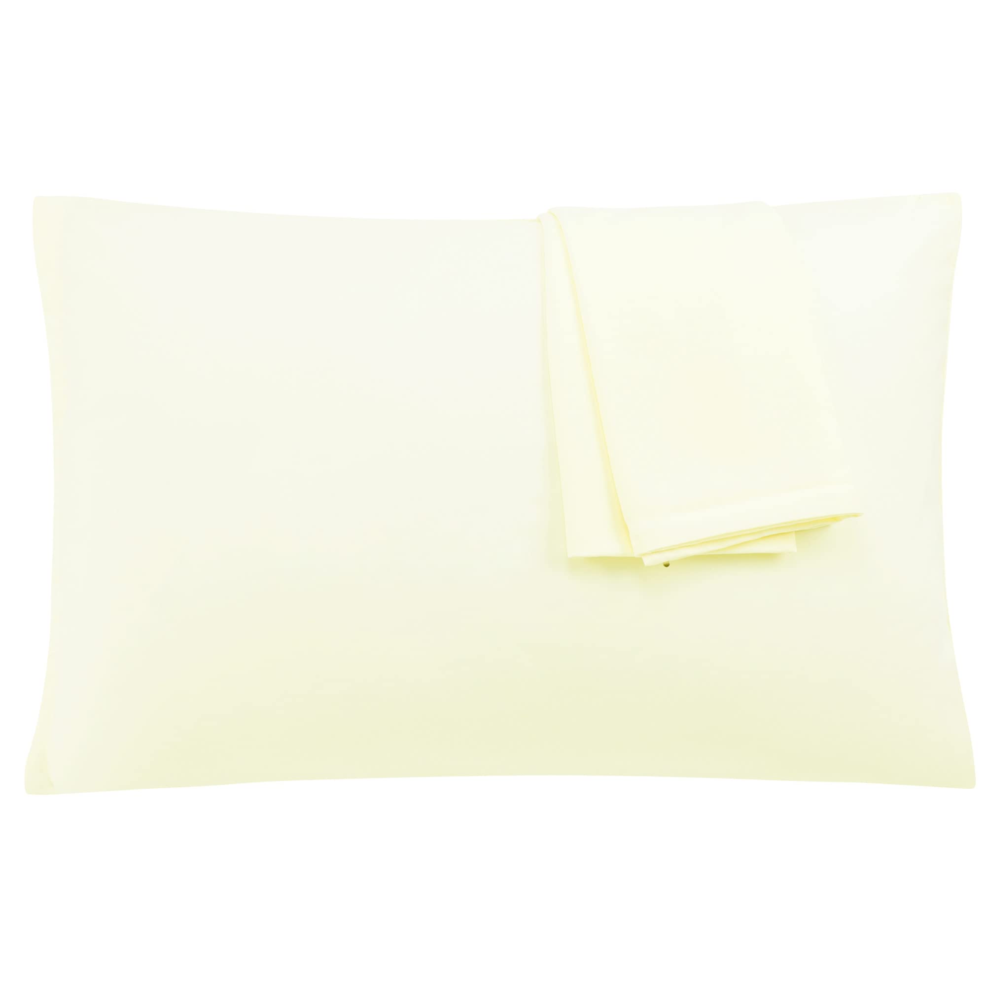 sourcing map 2 Pack Microfiber Pillowcases, 51x66cm Soft Wrinkle Free and Breathable with Zipper Closure, Single Size Pillow Cases, Cream