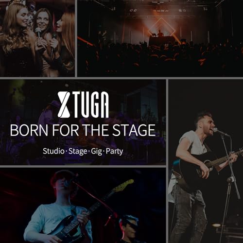XTUGA Wireless In-Ear Return Systems with Headphone Type Used for Stage and Guitar, 4 2-Channel IEM 1200 in Ear Monitor System Receivers