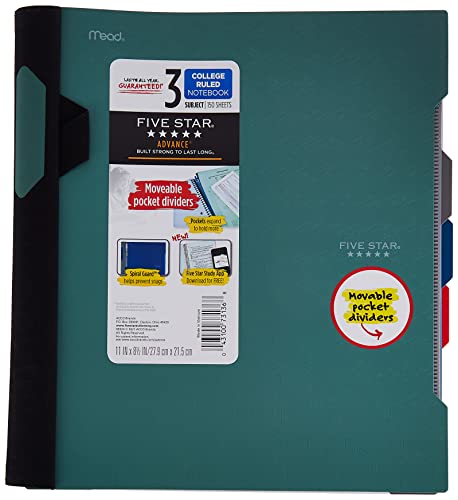 Five Star Advance Spiral Notebook + Study App, 3