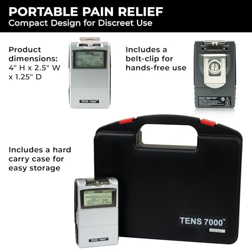 TENS 7000 Digital TENS Machine with Accessories, Includes 16 Pack Electrodes - TENS Unit Muscle Stimulator for Back Pain Relief, General Pain Relief, Neck Pain, Sciatica Pain Relief, Nerve Pain Relief