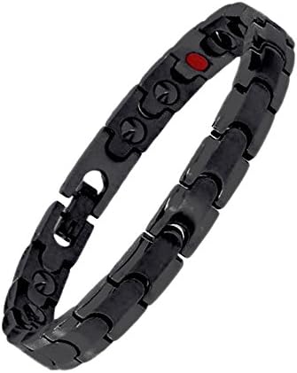 Elegant Stainless Steel Men's/Unisex Bracelet With Germanium, FIR, Anion, and Energy Power Stone Therapy for Pain Relief and More
