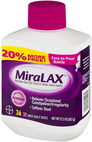 MiraLAX Powder Laxative, 34 Doses, 20.4 Ounce on Galleon Philippines