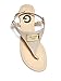 G by GUESS Women's Karmin Logo Faux-Leather T-Strap Sandals Gold