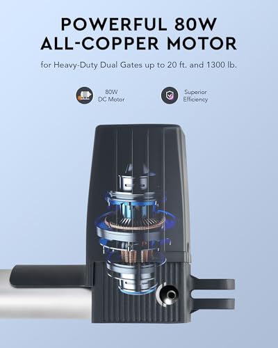 CO-Z Kit de apertura automática de puertas ADSW4 abrepuertas dobles batientes para puertas de hasta 590 kg y 6 m con kit de control remoto, sensores infrarrojos y compatible con carga solar