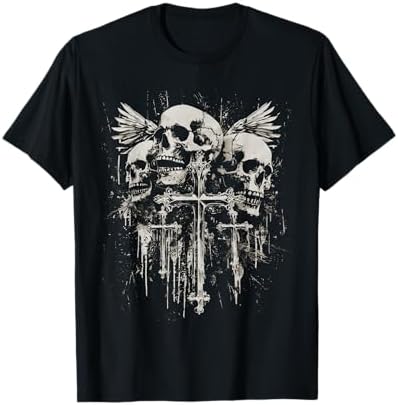 Amazon.com: Emo Y2K Grunge Aesthetic Skull Cross Goth Alt Gothic