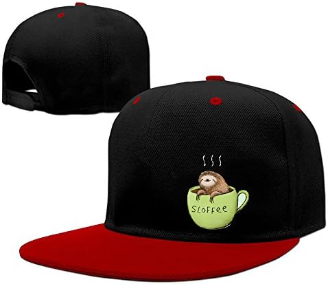 SEWELL Adult Unisex Sloffee Adjustable Flat Bill Hip-Hop Cap Baseball Snapback Hats Caps Four Seasons Red