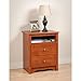 Prepac Sonoma 2 Drawer Nightstand: Elegant Bedroom Furniture, Bedside Table with Open Shelf, 23.25