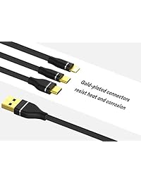 Bolatus Z-Series - Cable de carga para teléfonos móviles (conector universal de 3 a 1, compatible con teléfonos móviles X 8 7 Plus S9 Note Tablets)