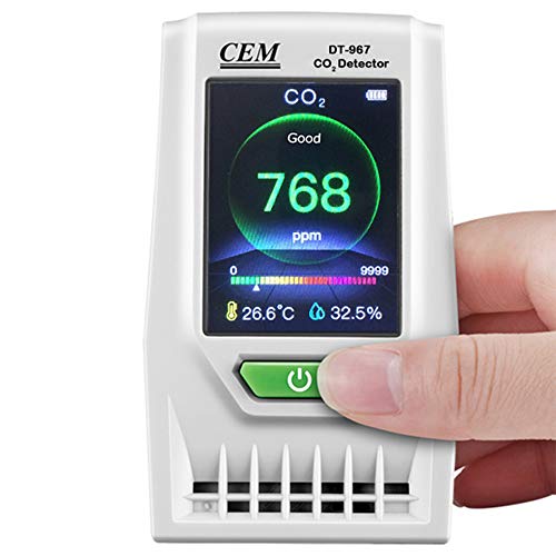 CEM DT-967 Desktop Indoor Air Quality CO2 Monitor Carbon Dioxide Detector Accurate Testing Air Quality Pollution with TEMP HUM Recording Data Logger Monitor - Thumbnail 3