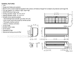 Mitsubishi 9,000 BTU 3/4 Ton Cooling Heating