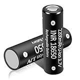 INR 18650 Rechargeable Battery - Lithium Ion 2200mAh 3.7V Fast Charge Flat Top House hold Batteries for Flashlight | Portable Battery | Laptop Battery,2 Packs Inside