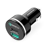 PAPALOOK Car Charger with Quick Charge 3.0 Dual USB Port for iPhone 7 6S Plus 6 Plus 6 5SE 5S 5 5C 4S, Samsung Galaxy S7 S6 Edge, Note 5 4 S5 Tab S,LG G5 G4,HTC,Nexus,iPads and more