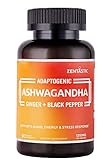 Zentastic Ashwagandha CapsulesÂ  - Made with Organic Ashwagandha Root Powder, Organic Ginger, Black Pepper Extract - Natural Anxiety & Stress Relief, Mood & Energy Enhancer - 90 Veggie Capsules