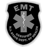 4 Inch Reflective Subdued New Jersey Emergency Medical Technician EMT Vinyl Sticker