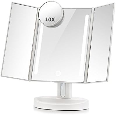 Artifi Makeup Mirror for Kids, Fashion Makeup Vanity Mirror for Children Lighted Makeup Mirror with Organizer and Removable 10X Magnification Mirror,Make Up Vanity Mirror for Girls, Xmas Gifts