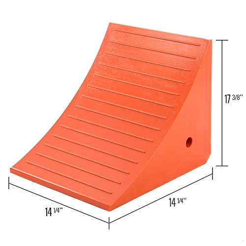 Roadblock UC1210 Impact-Absorbing Industrial Urethane Wheel Chock, Orange, 17