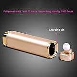 2 in 1 Mini Bluetooth Earpiece,V 4.1 Lipstick-Sized Portable In-Ear CVC 6.0 Noise Cancelling Hands-free Bluetooth Earphone with 900Amh Intelligent Power Bank