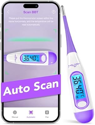 Termómetro Basal: Termómetro de fertilidade para medir a temperatura basal corporal e prever ovulação com o APP Premon Spanish Alta precisão de 0,01 graus Display LED sem Bluetooth