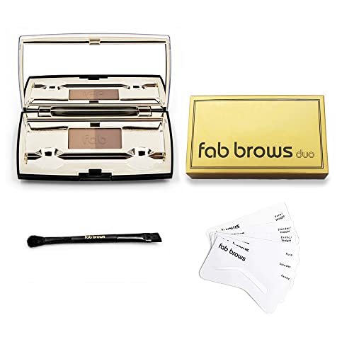 Fab Brows Duo Eyebrow Kit, Ultimate Brow Stencil Kit with Compact
