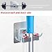 FlePow Broom Holder Wall Mount - Mop Broom Holder Gripper Self Adhesive Removable Waterproof No Drilling Garage Storage & Organization Hanger Hook for Kitchen and Bathroom, Garden, Closet (2 Pack）