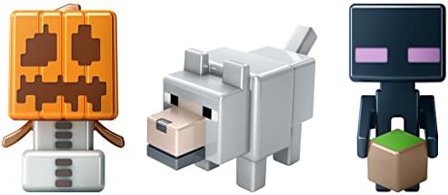 Minecraftのミニフィギュア3パックスノーゴーレム Endermanと狼 Minecraft Mini Figures 3 Pack