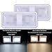 AutoEC RV Lights Interior, Leisure RV Ceiling Double Dome Light Fixture ON/Off Switch Interior Lighting for Car/RV/Trailer/Camper/Boat 2 Color Mode RV Lights Interior 12V