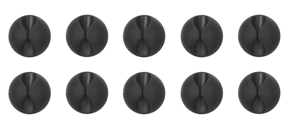 Lifeswonderful - Pack of 10 - Self-Adhesive Charger USB Cable Cord Wire Clip Holders Desk Tidy Ties (Black)