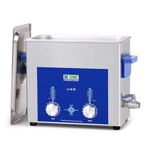 DK SONIC Industrieller Ultraschallreiniger 6L,180W Kommerzieller Ultraschallreinigungsgerät mit Codiertem Timer, Heizung und Korb, Mehrere Funktionen