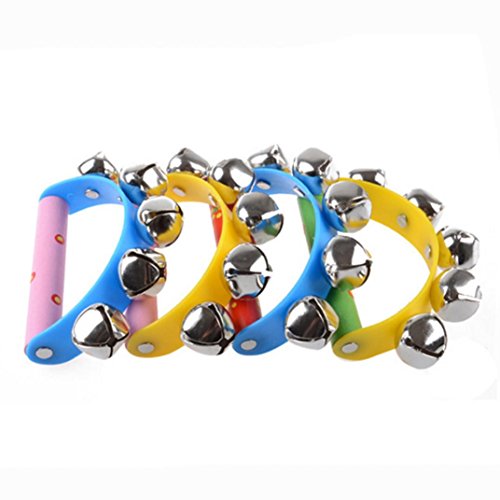 Gbell Cute Rainbow Musical Rattle Toys for Infants, Toddler Wood Jingle Ring Handbell Educational Toys for Baby Girls Boys 0-36 Months,Random Color (A)