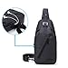 Stuo Men's Sling Bag Headphone Port Waterproof Crossbody Shoulder Bag Outdoor Cycling Messenger Chest Bag Black (black023)