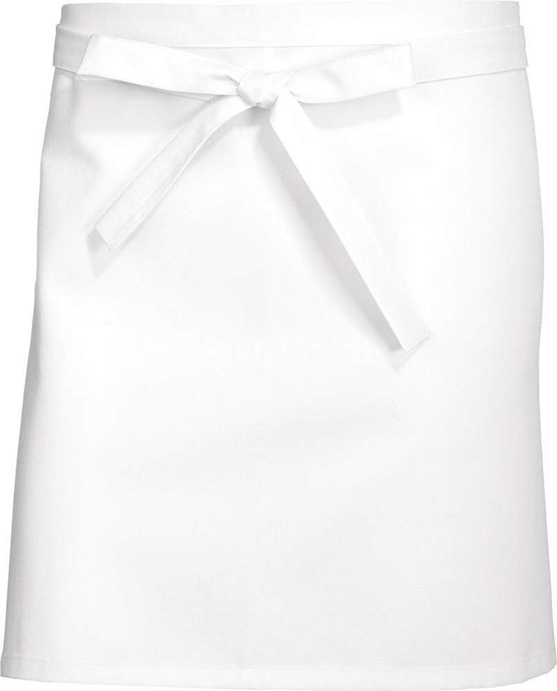 BP 1901-400-21 Bar Apron Short (Width: 75 Cm)75 Cm Wide X 45 Cm Long, 215,00 G/M², Fabric Blend, White, Size 75/45