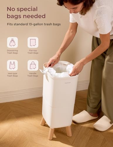 Momcozy Bote de Pañales con Control de Olores Patentado de Triple Sellado, Apertura Amplia, Altura Ergonómica, Gran Capacidad con Ventana de Visualización, Cierre de Seguridad a Prueba de Niños