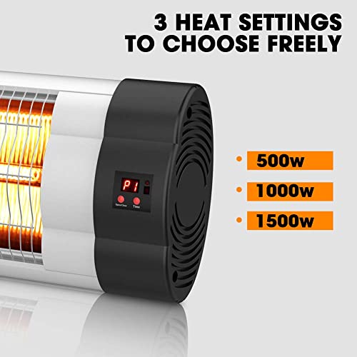 Outdoor Electric Heater, Infrared Wall Mounted Heater for Outdoor