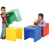 Cube Chairs Set of 4 That Can Be Flipped to Two Different Seat Heights or as a Table