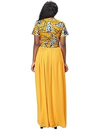 shenbolen Mujer Africana Impresión Maxi vestido Dashiki Vestimenta tradicional