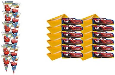 ALMACENESADAN 2436; party pack and birthday Disney Cars; composed of 12 invitations and 12 bags.