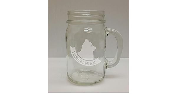 Amazon Com Pomeranian Banner Breed Pride 16oz Glass Mason Jar