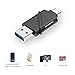 UNITEK Dual Option USB-C Type C (USB 3.1 Gen 1) & USB-A Type A (USB 3.0) Micro SD/SDHC/SDXC Card Reader Adapter, Supports Samsung S8, New MacBook, 2016 MacBook Pro, Chromebook Pixel-Black