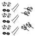 Pakala66 Metal Strap Buttons End Pins with Mounting Screws for Electric Acoustic Guitar, Bass, Ukulele (Silver-10 Pack)