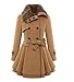 Women's Fashion Faux Fur Lapel Double-breasted Thick Wool Trench Coat Jacket