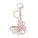 Kissweet Gold Rhinestone Butterfly Keychain For Car Key Ring Purse Bag Pendant Charms (Butterfly-2)