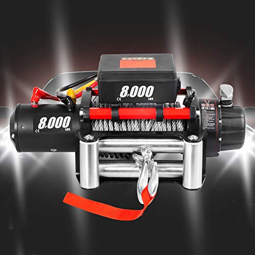 VEVOR Electric 8000lb Load Capacity Compatible with Jeep Truck SUV 94ft/28.6m Cable Steel 12V Winch with Wireless Remote Control, Powerful Motor for ATV UTV Off Road Trailer, Black - Image 3