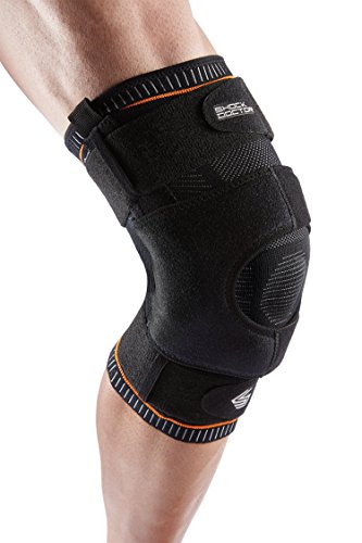 shock doctor soporte de rodilla ultra tejido, rodillera para prevenir y curar la inestabilidad de la rótula, lesiones de menisco, esguinces de ligamentos menores e hiperextensión, para hombres y mujeres, se vende como una sola unidad 