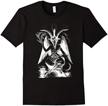 Mens Baphomet T-Shirt. Sigil of Baphomet Goat Head Satan Tee 2XL Black
