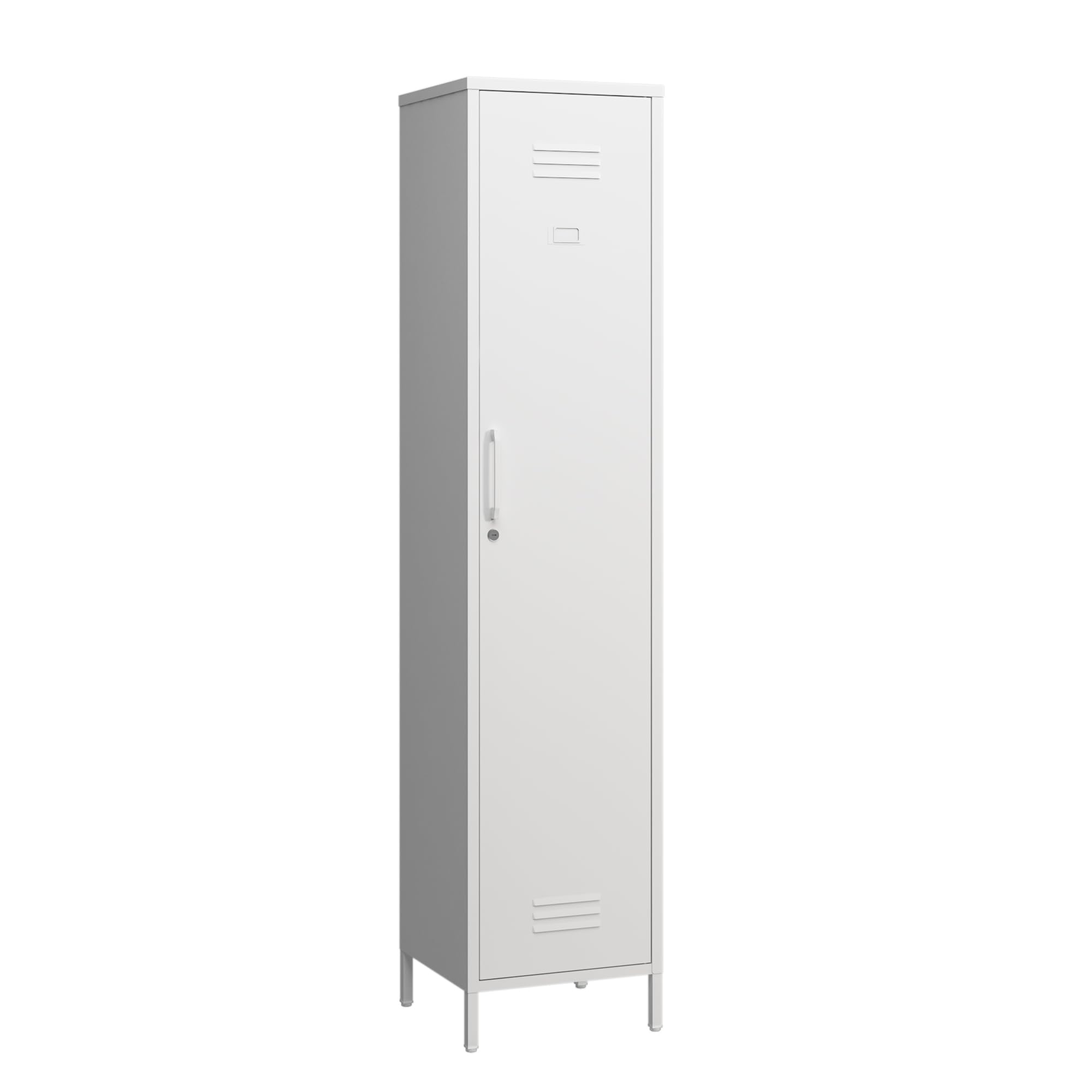 Photo 1 of Elitehouse Tall Single Door Metal Locker with Adjustable Shelves, White Tall Metal Locker Storage Cabinet?Easy Assembly for Living Room Bedroom ?15.8”W x 15”D x 70.9”H ?