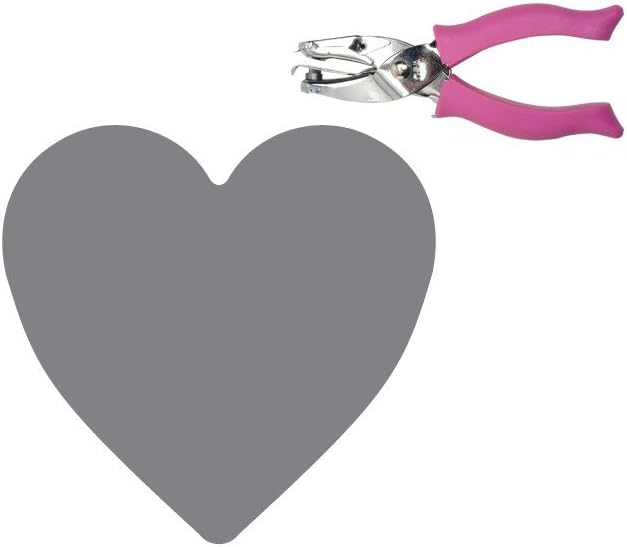 Fiskars 23607097J Heart Hand Punch, 1/4 Inch, Pink